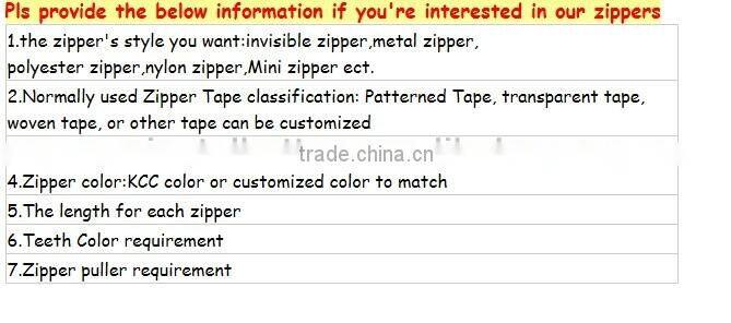 Wholesale gun 8# Y-teeth open -end High quality KCC metal zippers