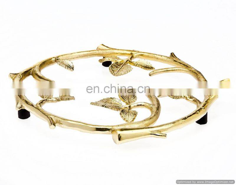 silver flower design trivet