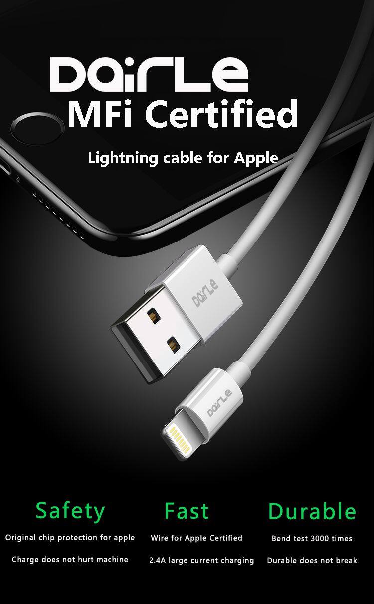 Mobile phone Charging Cable for iPhone/6/7/8 fast charging 1M/2M/3M