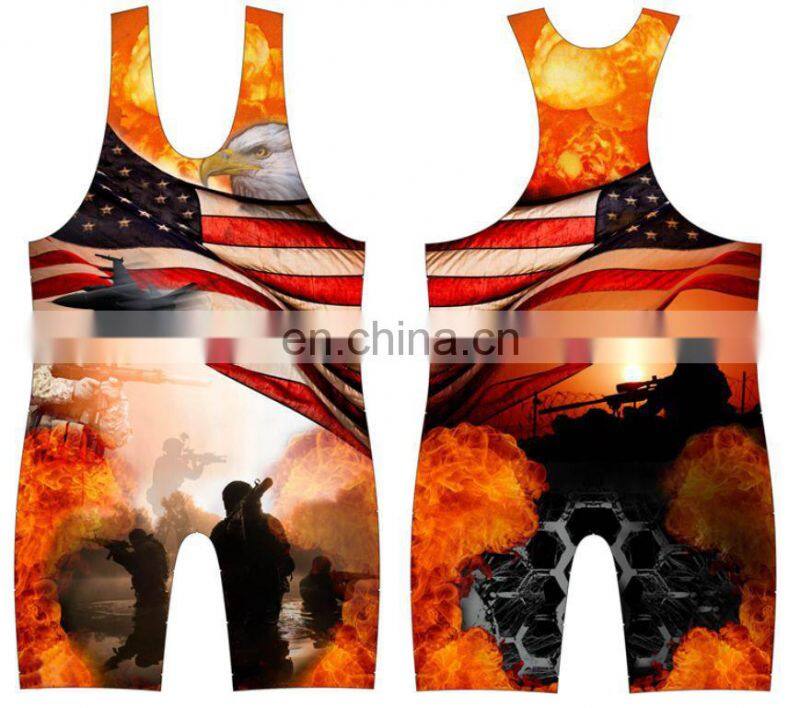 high quality gym Weightlifting wear Reversible Wrestling Singlet