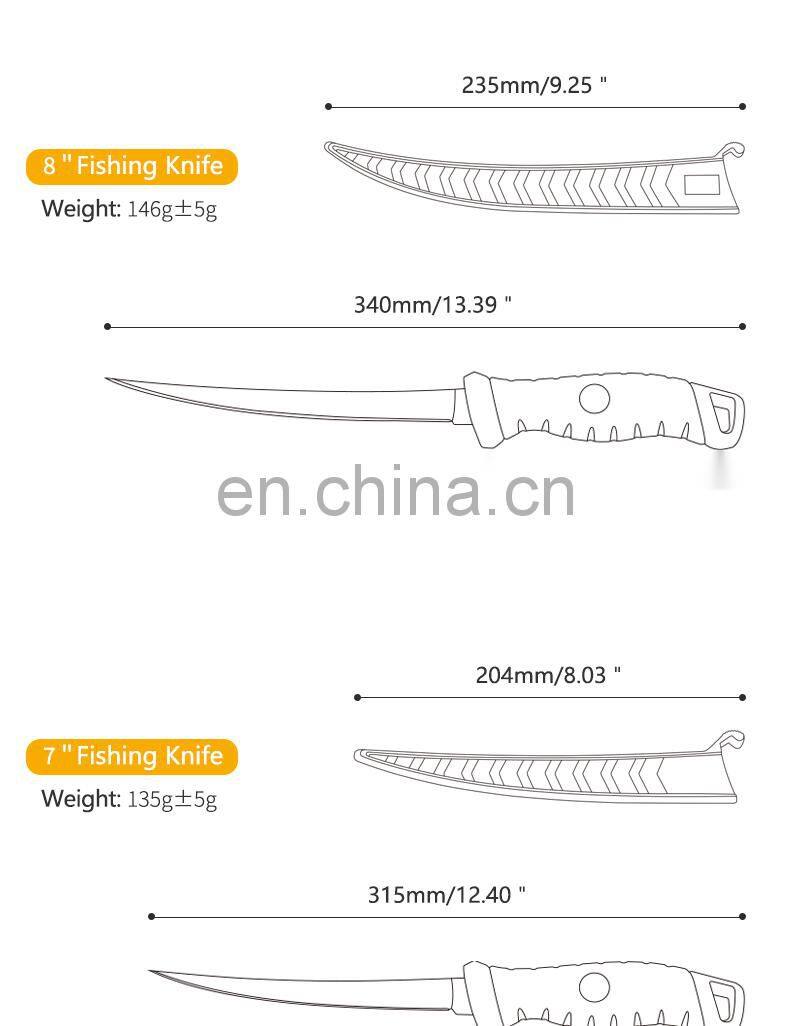 High Quality Outdoor Sports Equipment Knives For Fishing Willet Knife Fishing TPR&ABS Handle Black