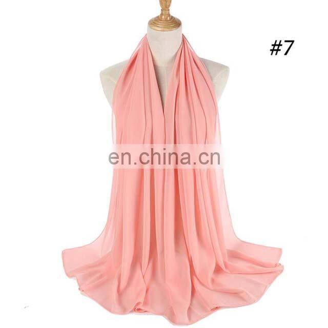 Wholesale Plain Women Scarf Georgette Kuwaiti Chiffon Hijab
