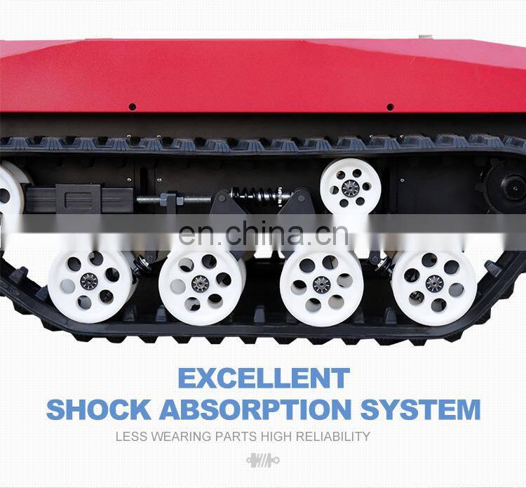 Rubber tracked chassis for lawn mower tracked chassis platform with rubber track crawler