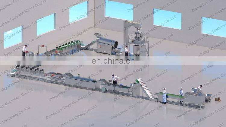 Fully Automatic Potato Chips Making Machinery Plantain Frites Surgeler Processing Plant Frozen French Fries