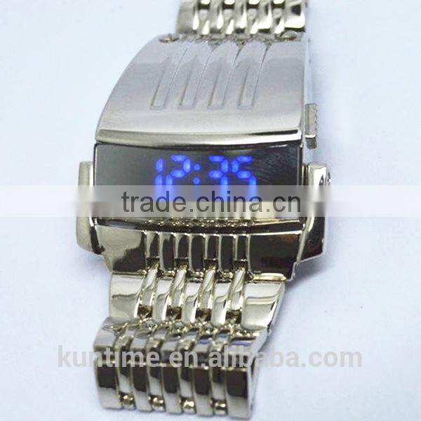 2014 machine cat head stainless steel back men watch digital LCD watch