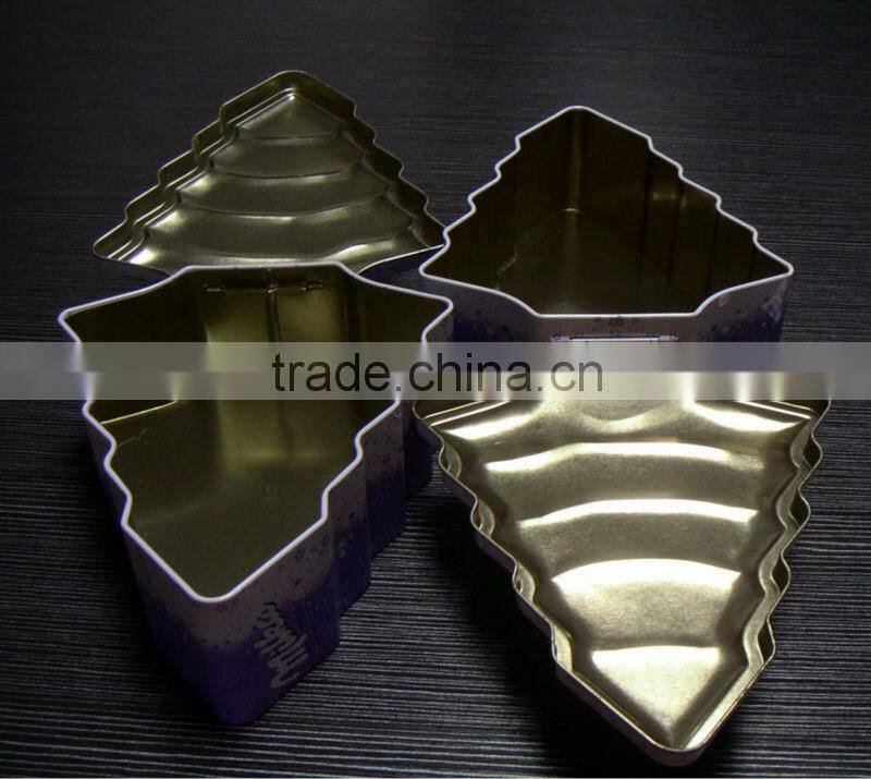 christmas tree shape tin gift box