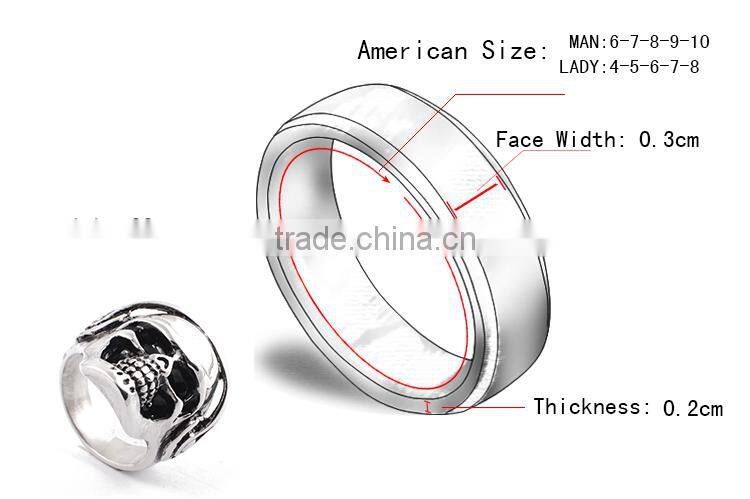 Cheap wholesale men silver stainless steel cheap biker rings