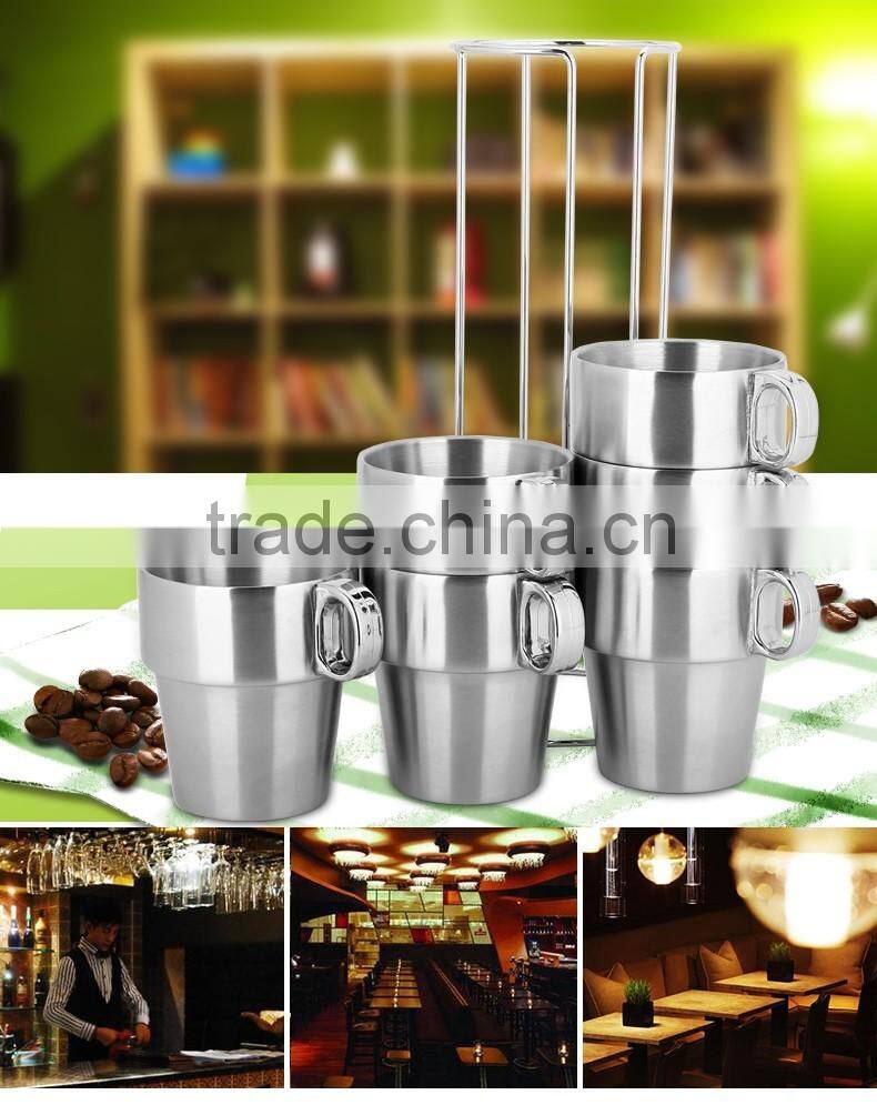 stainless steel travel mug/ 7pcs tea cup drinking water coffee mug set