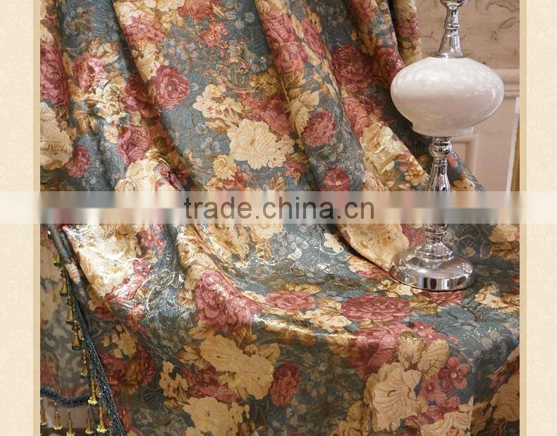 good quality beautiful flowers Chenille curtains for living room bedroom