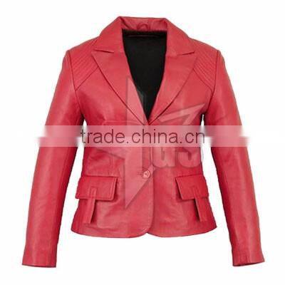Hot Sale New Fashion And Style Women Jacket Red Leather Jacket For Women