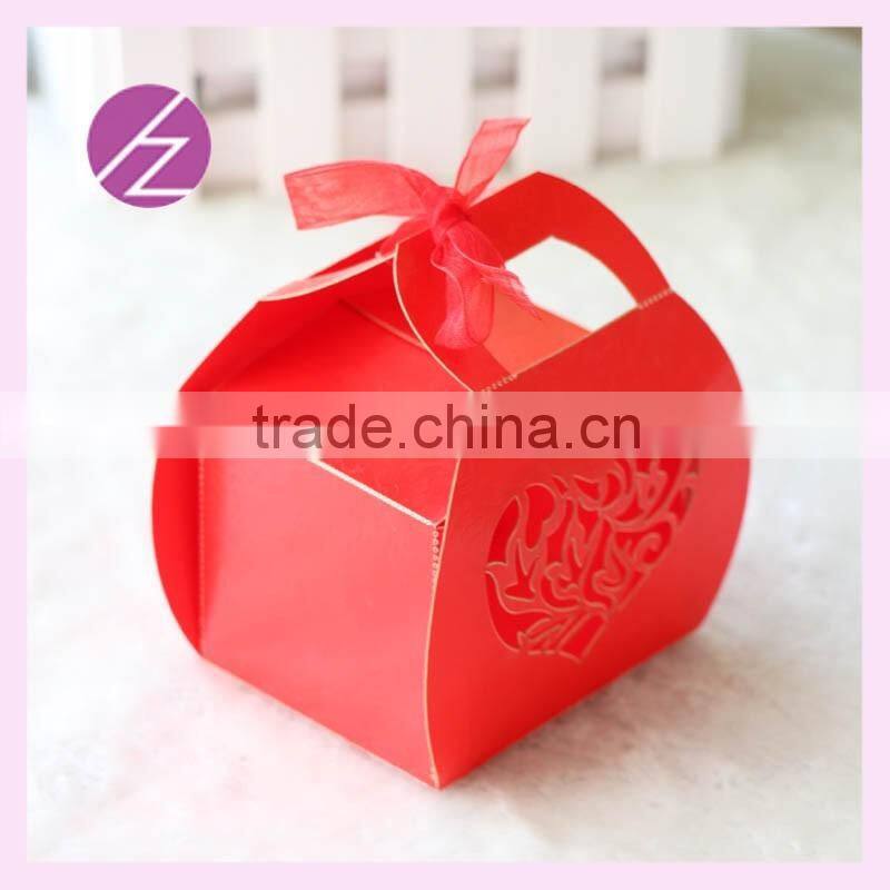 Gift boxes paper malaysia 2015 latest design happy wedding candy box with unique red colour TH-206