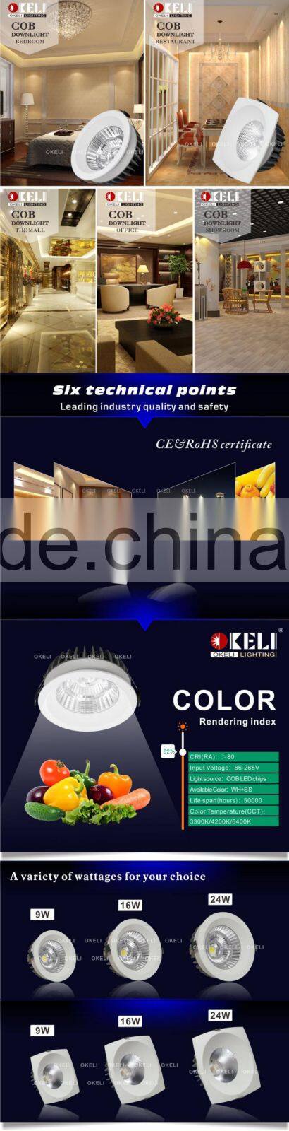New design led downlight 24w anti-glare downlight reflector downlight 9w 16w 24w