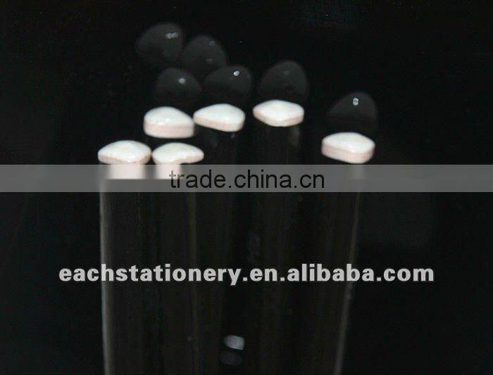 BSCI stationery factory black painting triangle/triangular HB pencil unsharpened with white pencil top