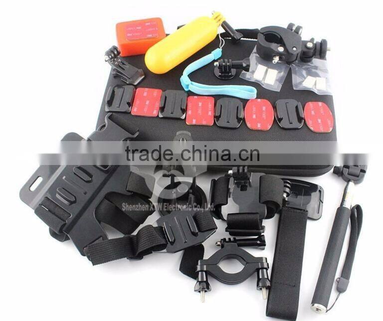 OEM Top supplier of gopros camera accessories set with chest strap head strap monopod For go pro camera