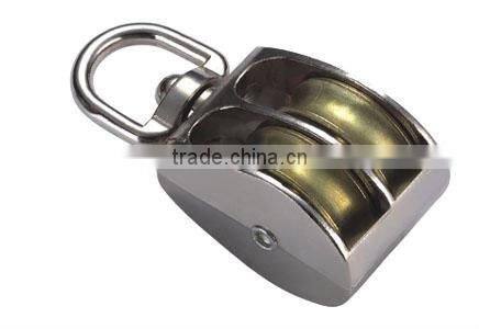 Small Metal Zinc Alloy Nickel Plate Professional Manufacturer Belt Pulley With Double Rigid Wheel Manufacturer