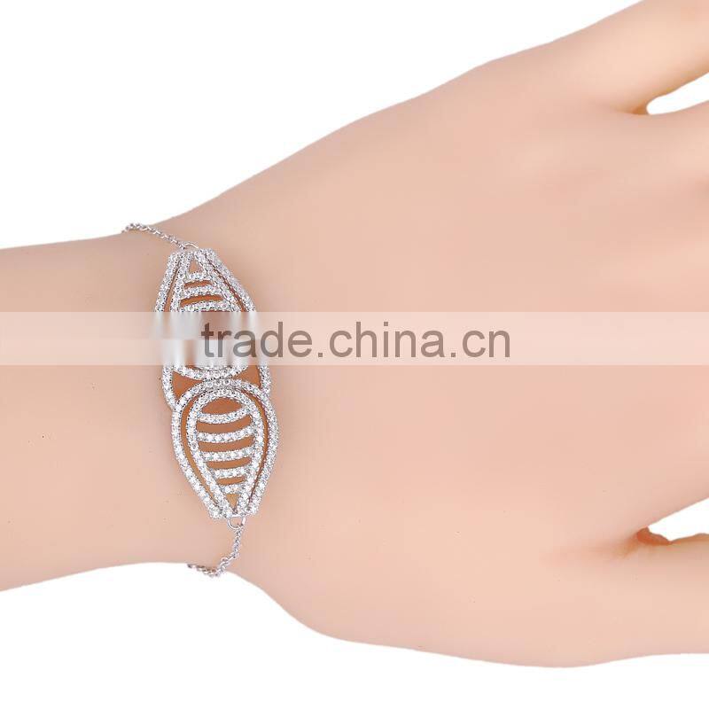 CYW Hot selling Micropave Setting Silver linellae ss925 bracelet alibaba in spanish