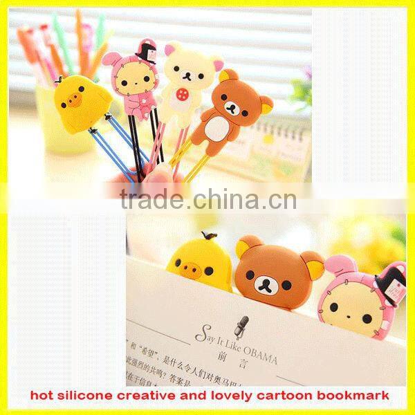 hot new product silicone creative and lovely cartoon bookmarks