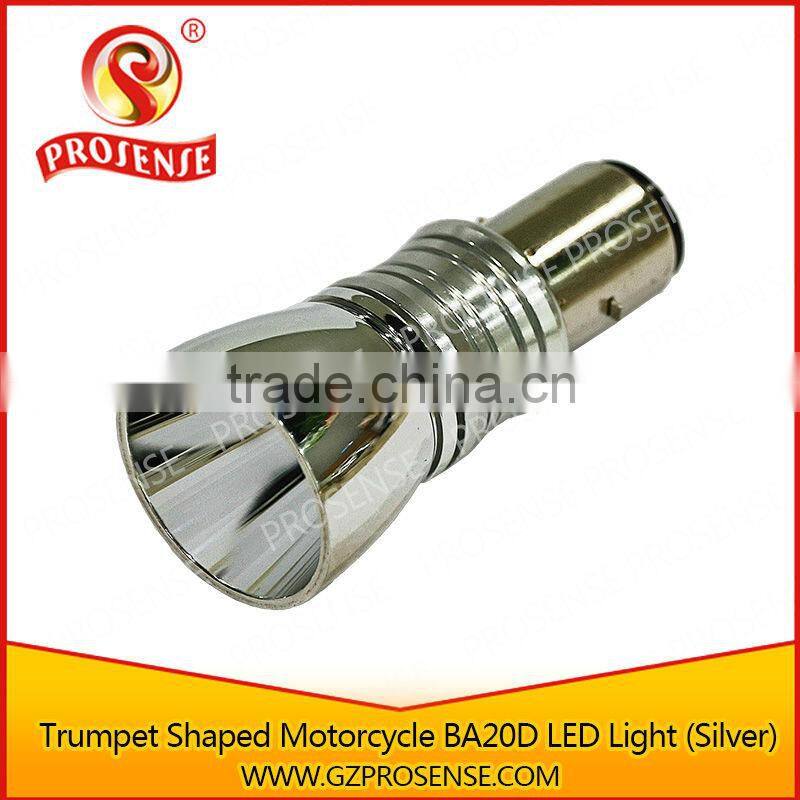 Prosense Trumpet Shaped BA20D Led Lights for Motorcycle (Silver)
