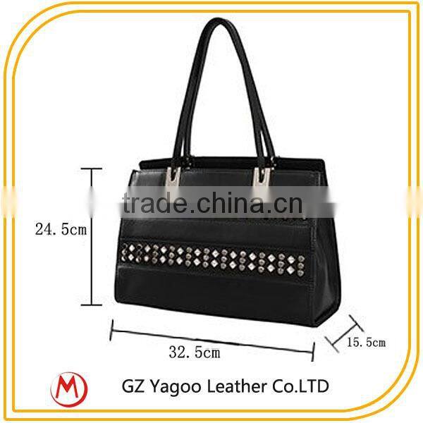 Thailand Leather Wholesale Handbag Rivet Custom Women Tote Bag