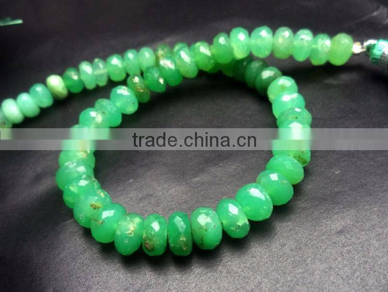 SEMI PRECIOUS NATURAL AMAZONITE 7MM-8MM FACETED LOOSE BEADS RONDELLE BEADS, AMAZONITE BEADS