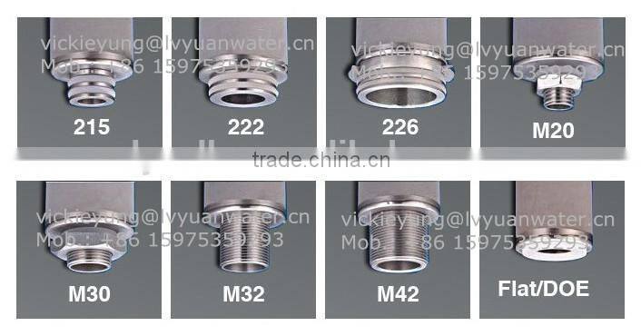 40 inch pure titanium washable water filter cartridge guangzhou with 222 fittings