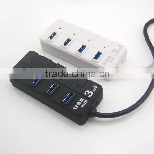 Super high speed computer switch button 4 port usb 3.0 hub