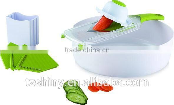 2016 Premium Kitchenware Plastic V-Blade Slicer Stainless Steel Mandoline Slicer with changeable blade