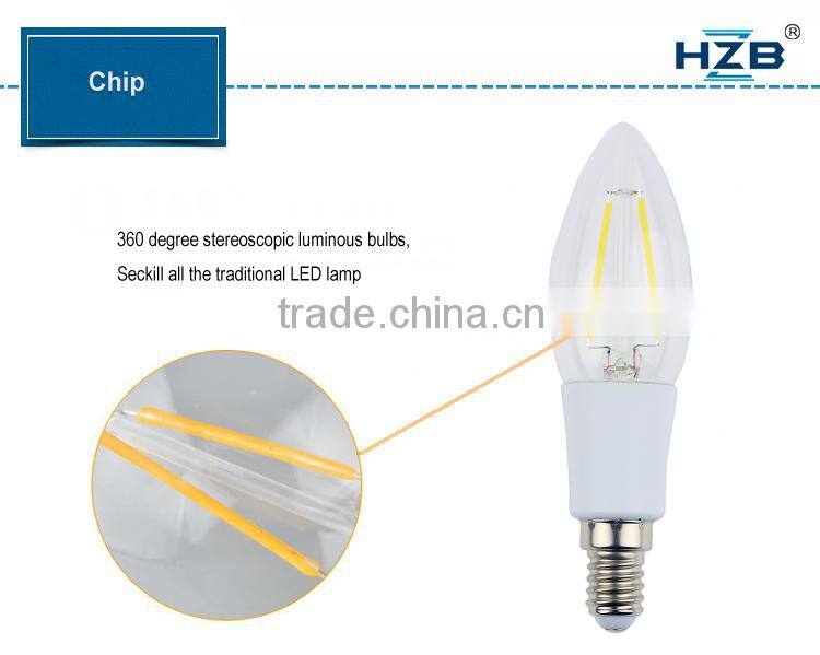 Zhongshan lighting manufacturer led bulb E14 gold led bulb diffuser 2w