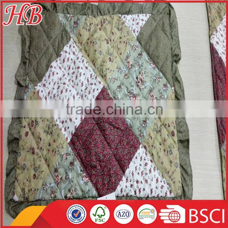 2016 Fashion Design 100% polyester High Quality Service Hot Sale Different Style Plain patchwork quilt