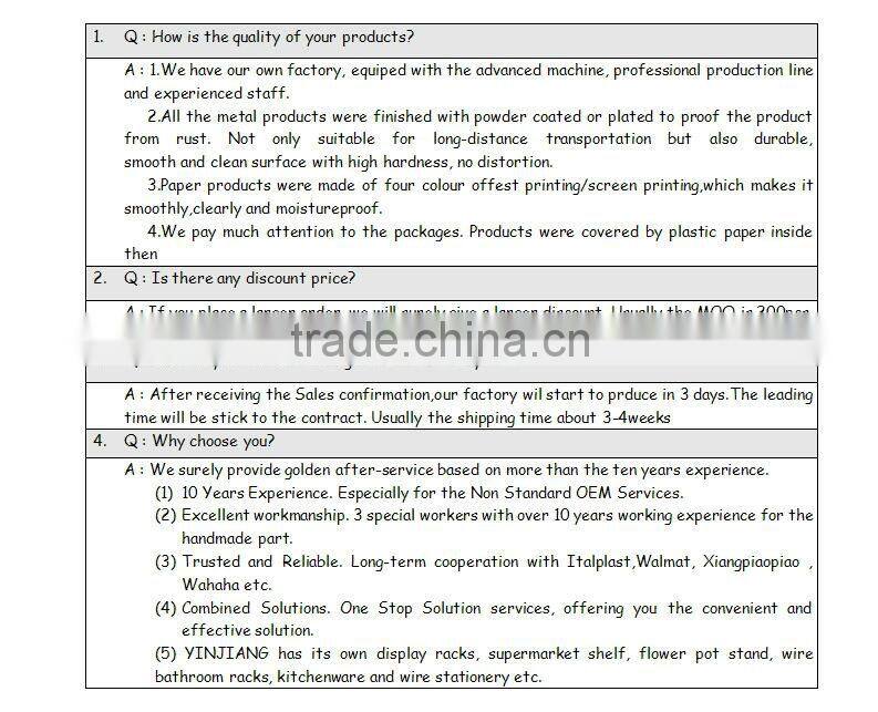 House hold OEM design 4 bottles counter wall wine display rack