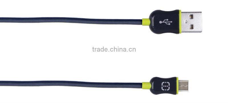 walnut 2m length black micro USB cable for universal phone