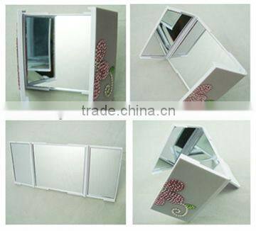 advertising gift 3 ways foldable mirror/ make up mirror