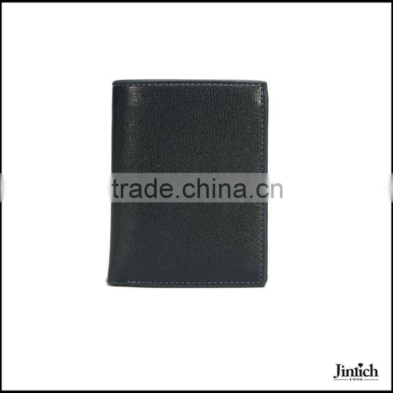 2016 customized top grain bifold RFID Mens Leather Wallet