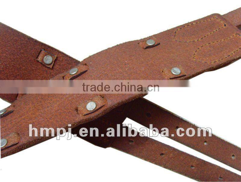 Brown color cowhide leather studded leather belt