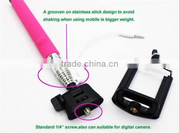 2015 Factory Price Wholesale Extendable Handheld Mobile Monopod Selfie Timer Stick Z07-7