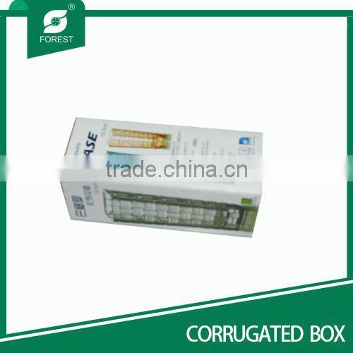 Paperboard corrugated box with glossy varnishing