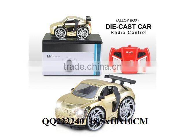 1:28 4 Function R/C plated metal car with light & batteries & USB charger,toys car for kids