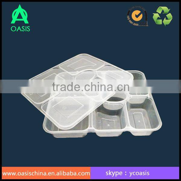 5-Compartment Microwave Safe Food Container with lid 1000ml