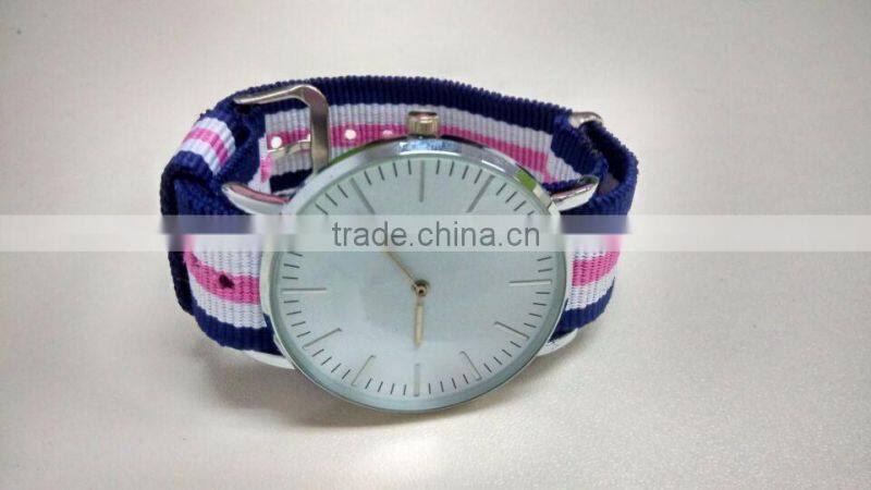 customized your logo Men Women Real Leather Nylon whatchband Luxury Rose Gold clock