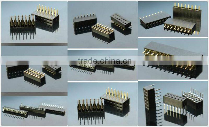 China Manufacturer 1.27mm single Row electrical header connector 180 Degree Dip Female header 2p 4p 6p 8p 10p 20p connector
