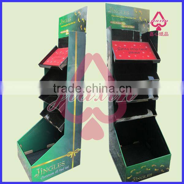 Good stability corrugated board floor stand paper promotional display