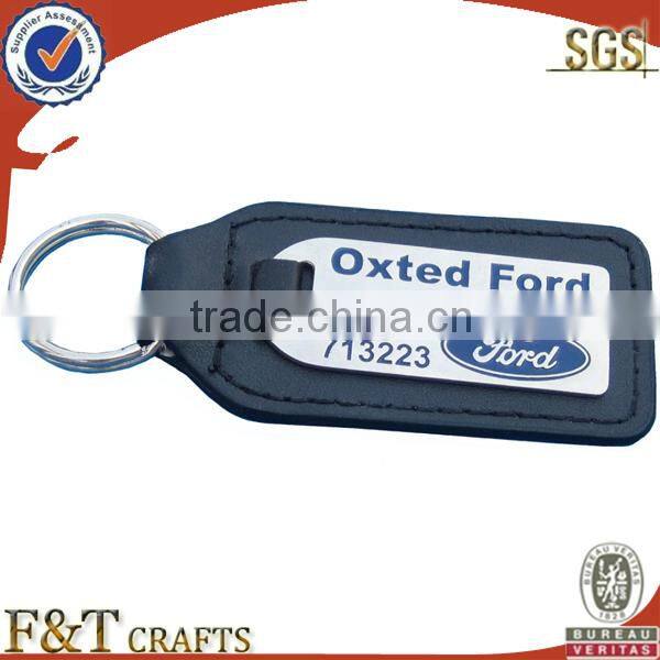 make cut quality brass leather advertising keychains