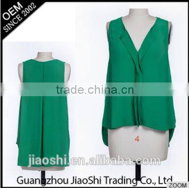 Latest designs New style spandex printed sleeveless lady blouse & top for women