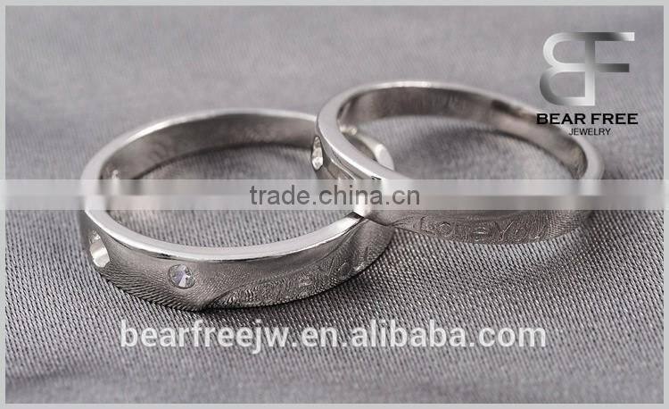 Fashion 925 Sterling Silver " Love You" Couples Promise Ring Mens Womens Engagement Wedding Bands
