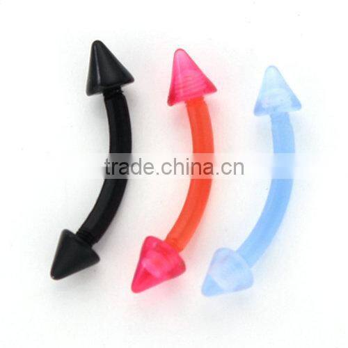 Wholesale Charming Fake Cheap Unique Acrylic Cone Eyebrow Rings Body Piercing Jewelry