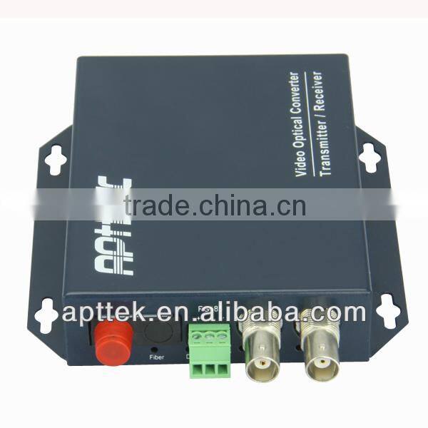 2-channel fiber optic Digital coaxial to video fiber converter audio video media transmitter receiver