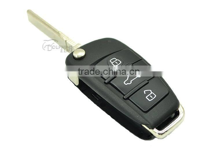 Car Genuine Leather Remote Key Cover Case For Audi A3 A4 A6 A8 TT Q7 S6 Fold Accessories