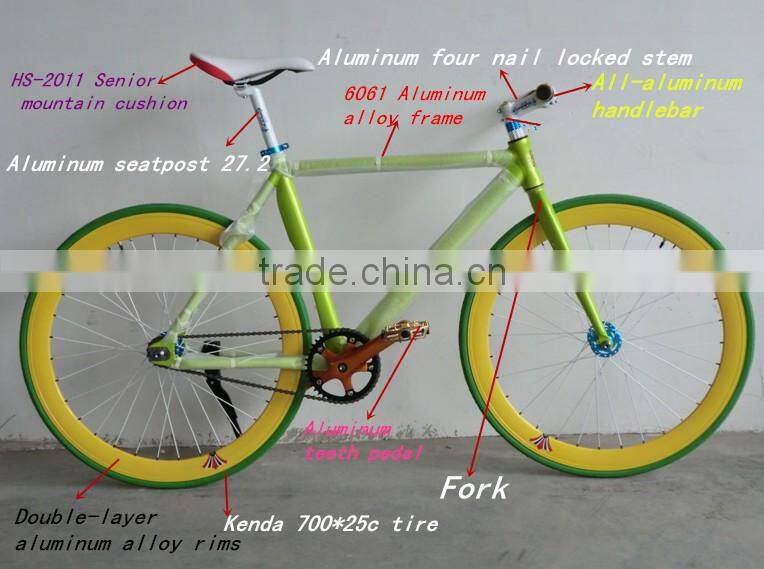 700C spoke wheel bicycle complete fixed gear bike