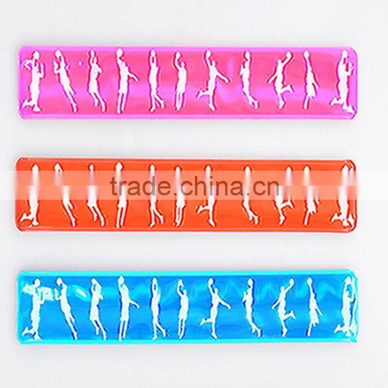 Fluorescence multi-color clap ring wrist hand kids pvc flexible bracelet