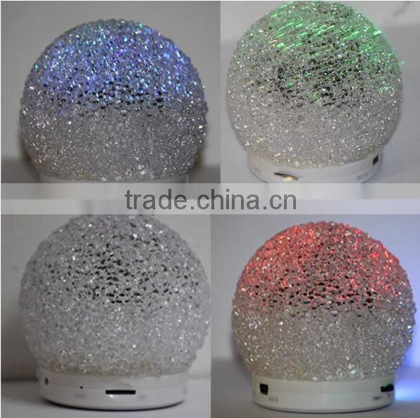 Cheap Gift Crystal Snowball Bluetooth Speaker with TF card